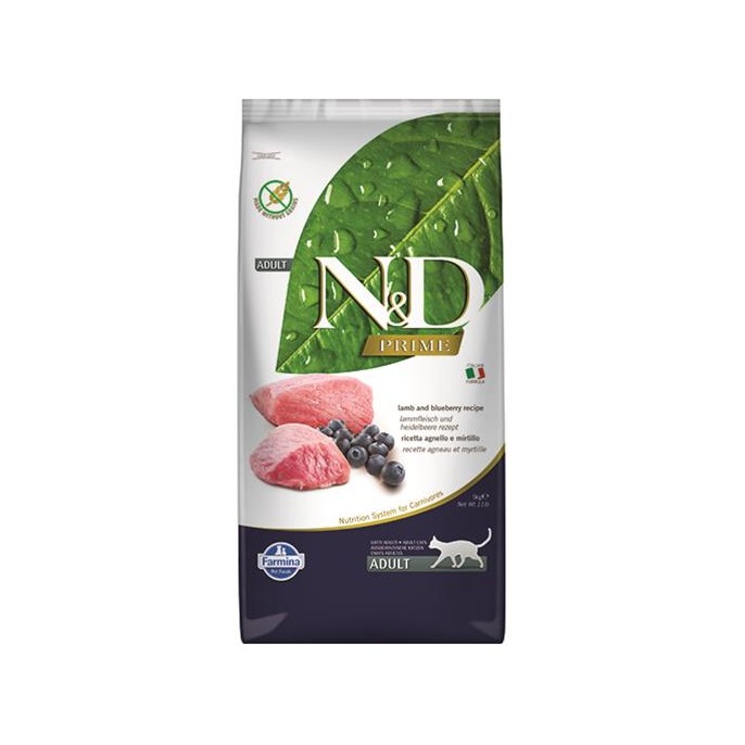 Farmina N&D cat PRIME (GF) adult, lamb & blueberry 5 kg